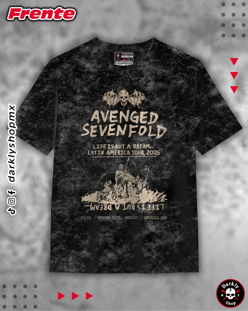 Playera Avenged A7X Tour México