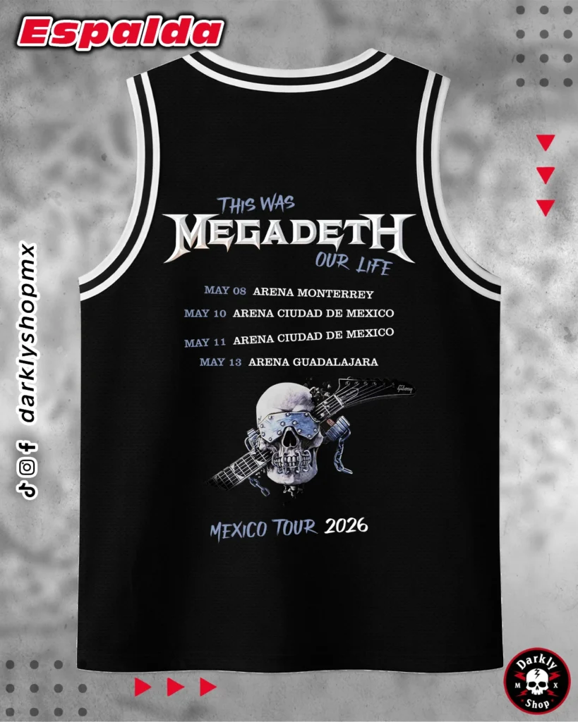 Jersey Basketball Megadeth Tour México 2026