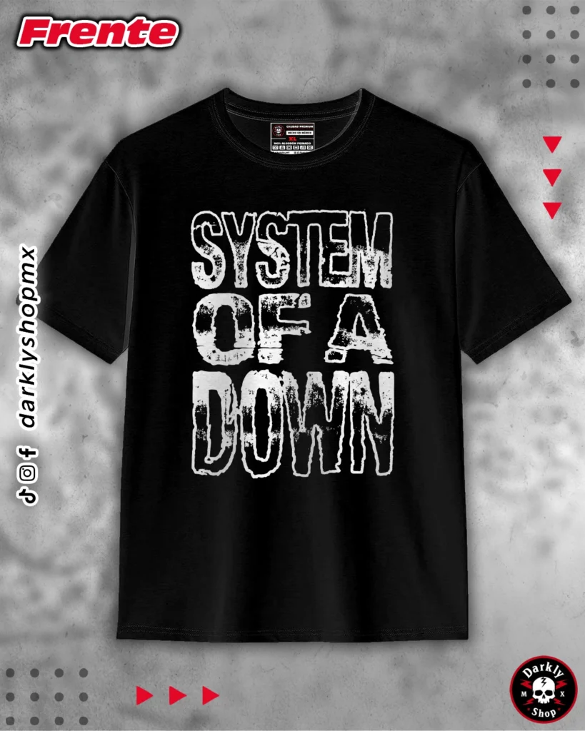 Playera System of a Down Text Grunge