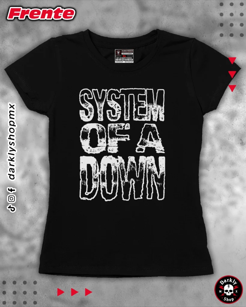 Playera System of a Down Text Grunge