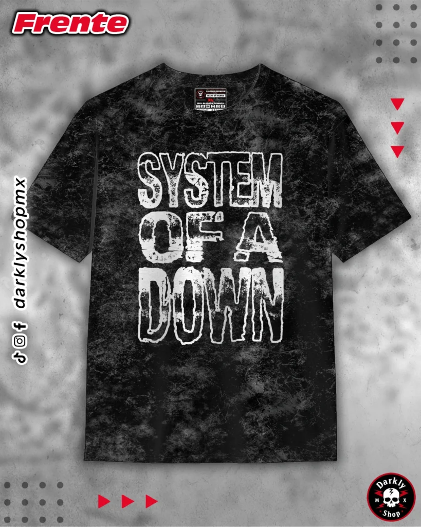 Playera System of a Down Text Grunge